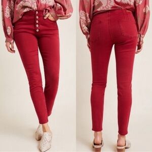 Anthropologie Pilcro & the Letterpress Red Button-Fly Jeans
